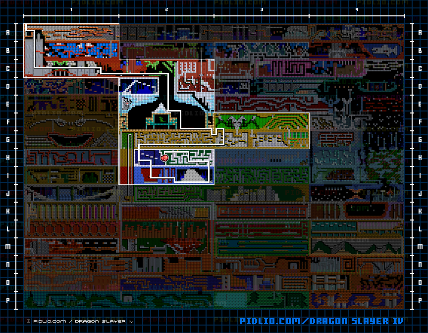 目的地までの簡易マップ画像 ／ ドラゴンスレイヤー4 攻略 ─ pidlio.com
