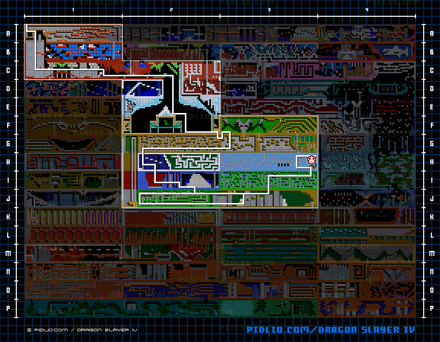 目的地までの簡易マップ画像 ／ ドラゴンスレイヤー4 攻略 ─ pidlio.com