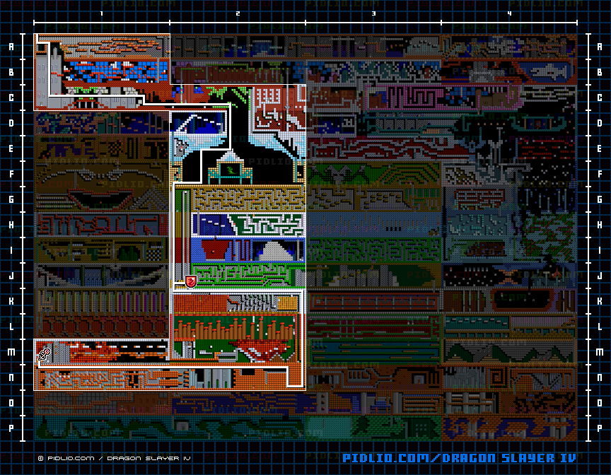 目的地までの簡易マップ画像 / ドラゴンスレイヤー4 攻略 ─ pidlio.com