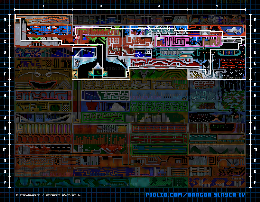 目的地までの簡易マップ画像 / ドラゴンスレイヤー4 攻略 ─ pidlio.com