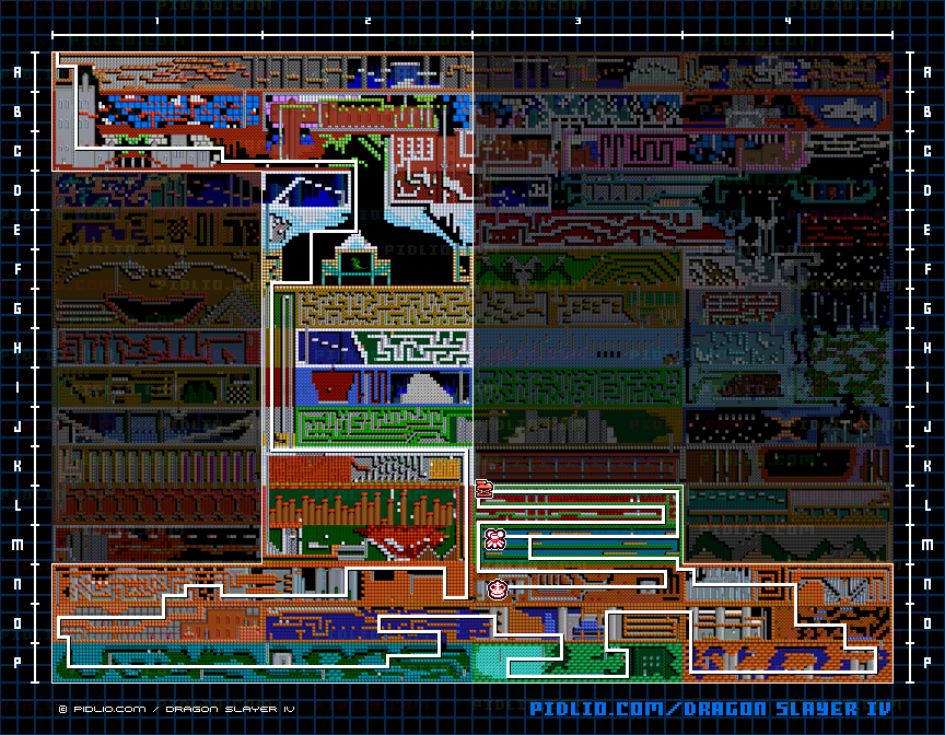 目的地までの簡易マップ画像 / ドラゴンスレイヤー4 攻略 ─ pidlio.com