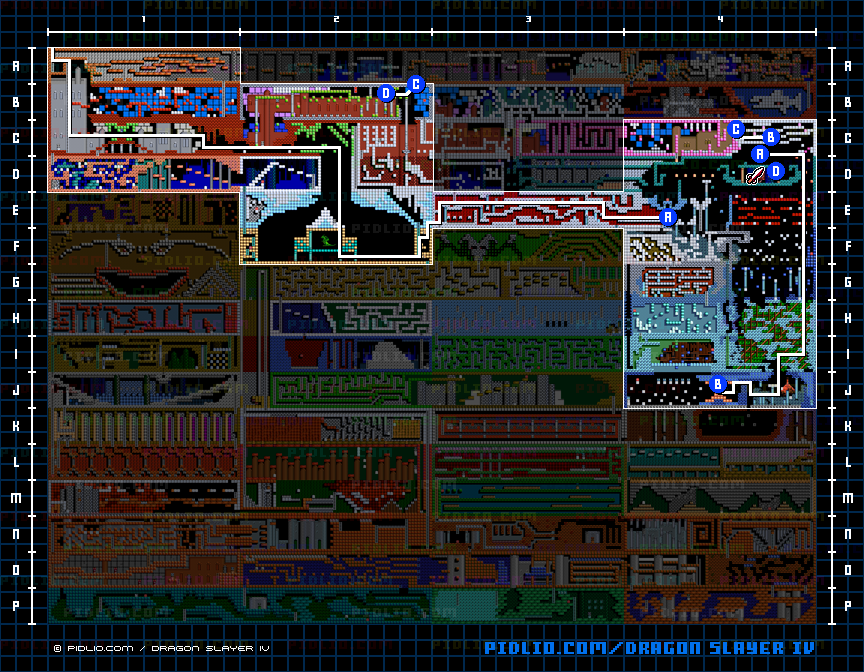目的地までの簡易マップ画像 / ドラゴンスレイヤー4 攻略 ─ pidlio.com